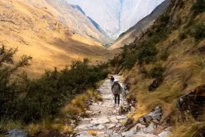 The five hours of uphill hike along the Inca Trail
