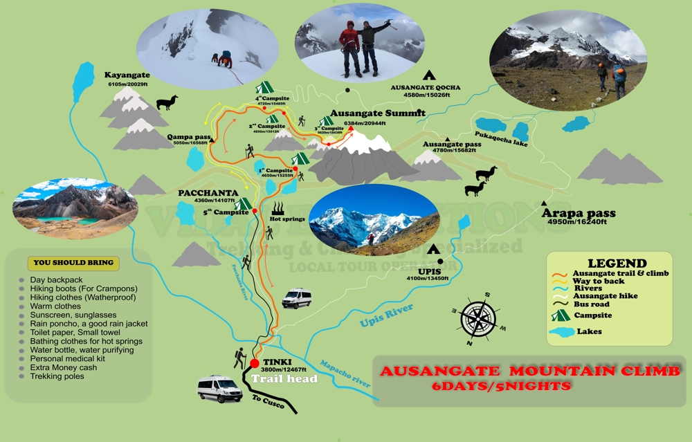 Ausangate Climbing Map