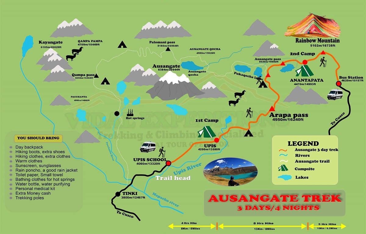 Ausangate Trek 3-day Map
