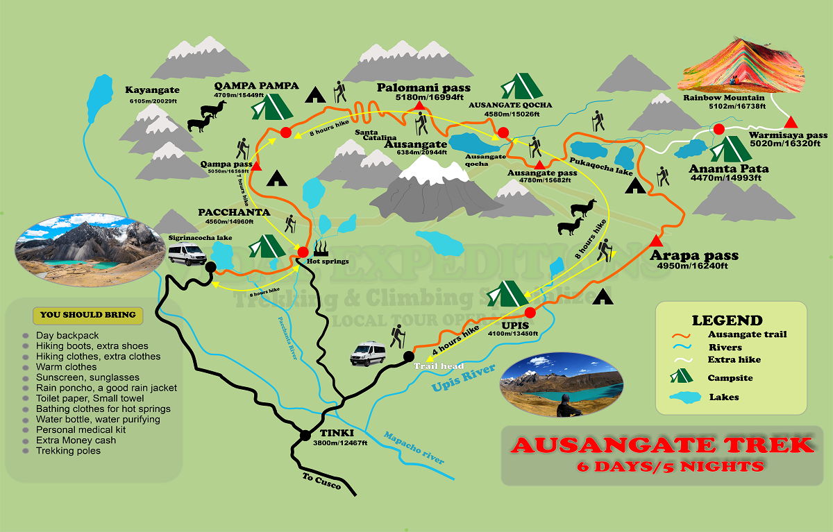 Ausangate Trek Map Peru
