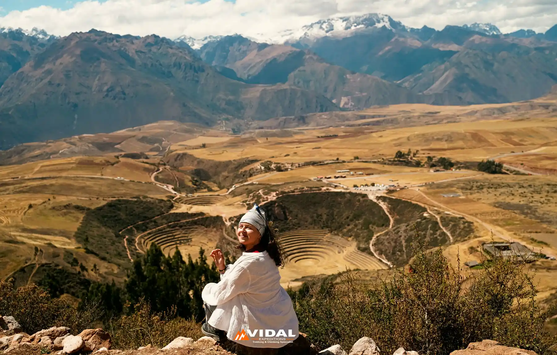 Natalia exploring Moray Inca site