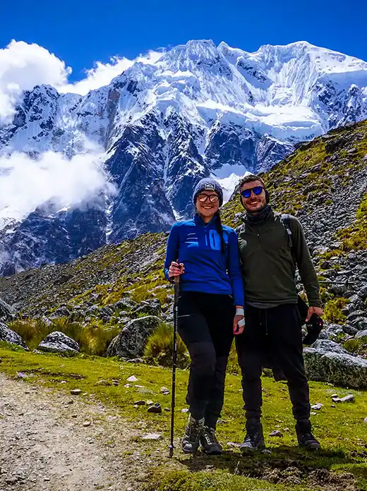 Trekkers hiking in Salkatay Trek to Machu Picchu