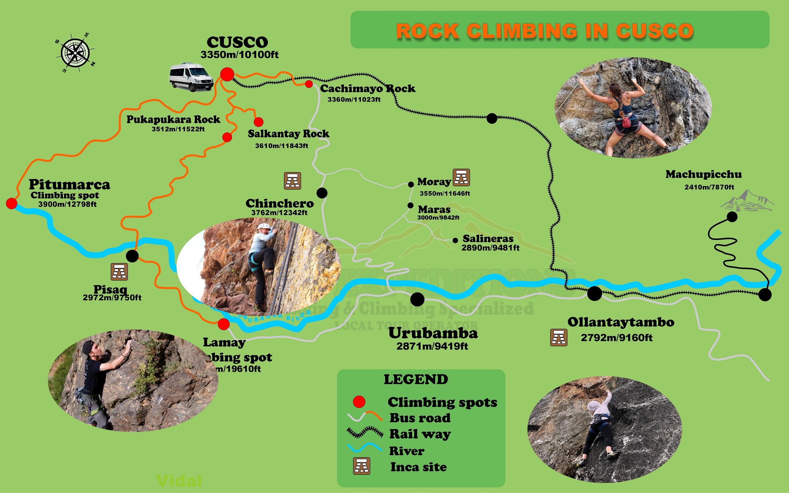 Rock Climbing Cusco map