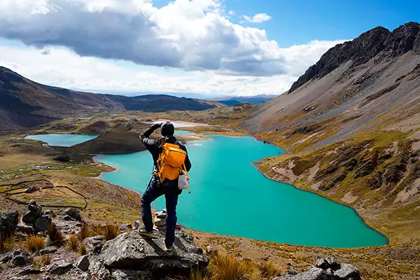 Enjoying the stunning view of Ausangate 7 Lakes